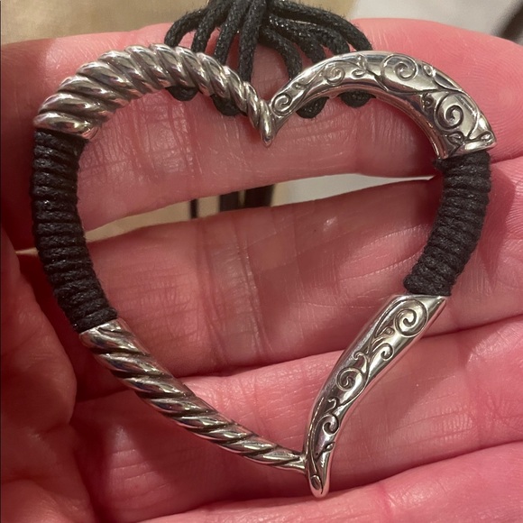 Brighton Silver and Black Heart Pendant Necklace - Picture 6 of 8